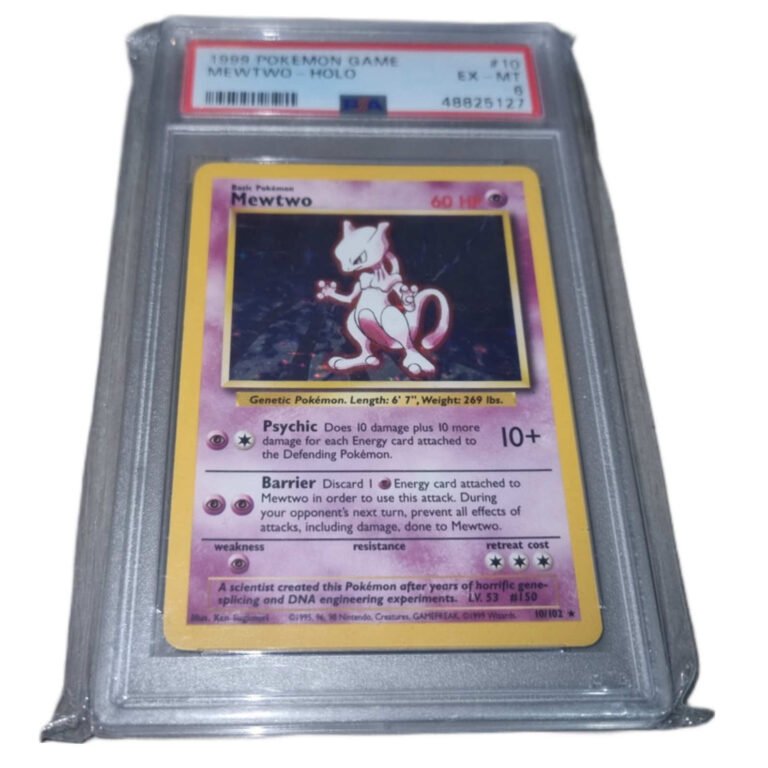 Carta Gradeada - MewTwo - Base Set PSA 6 - Inglés - Cartas Pokemon Originales Tcg