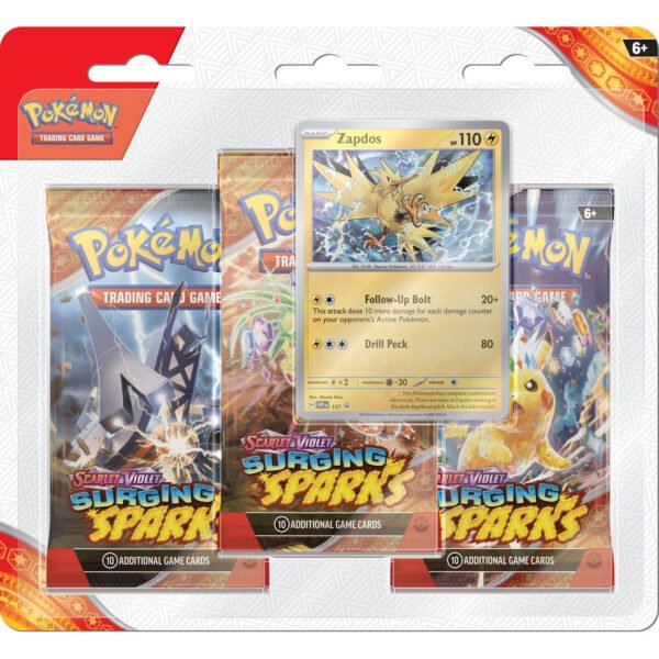 Blister  Premium Surging Sparks - Zapdos - ESPAÑOL - Cartas Pokemon Originales Tcg