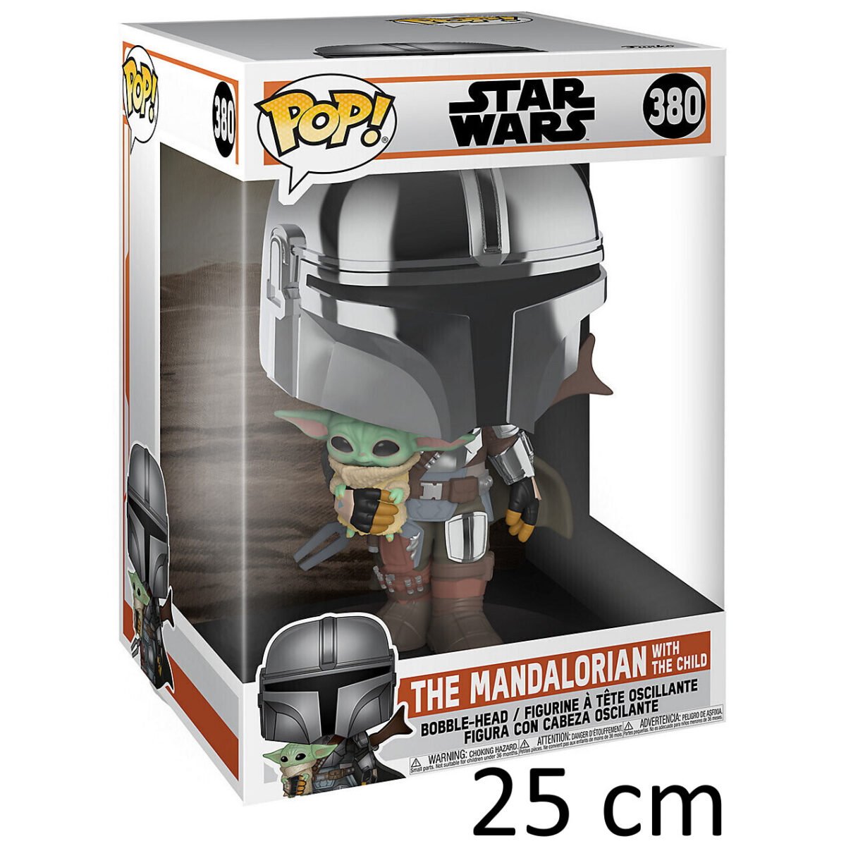 Funko Pop 380 - The Mandalorian XL  25 Centímetros - Mandalorian - Star Wars - Imagen 1