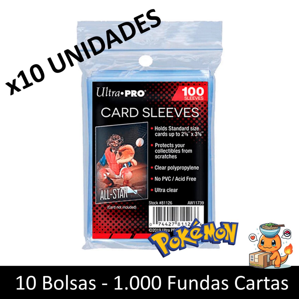 10 fundas g 1.000 Fundas Totales - 10 Bolsas de 100 Fundas protector de cartas - Imagen 1