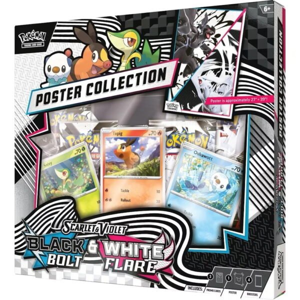 Caja Poster Blanco y Negro - ESPAÑOL - Cartas Pokemon Originales Tcg