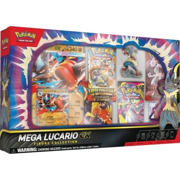 Caja Mega Lucario EX - Figura Collection - ESPAÑOL - Cartas Pokemon Originales Tcg